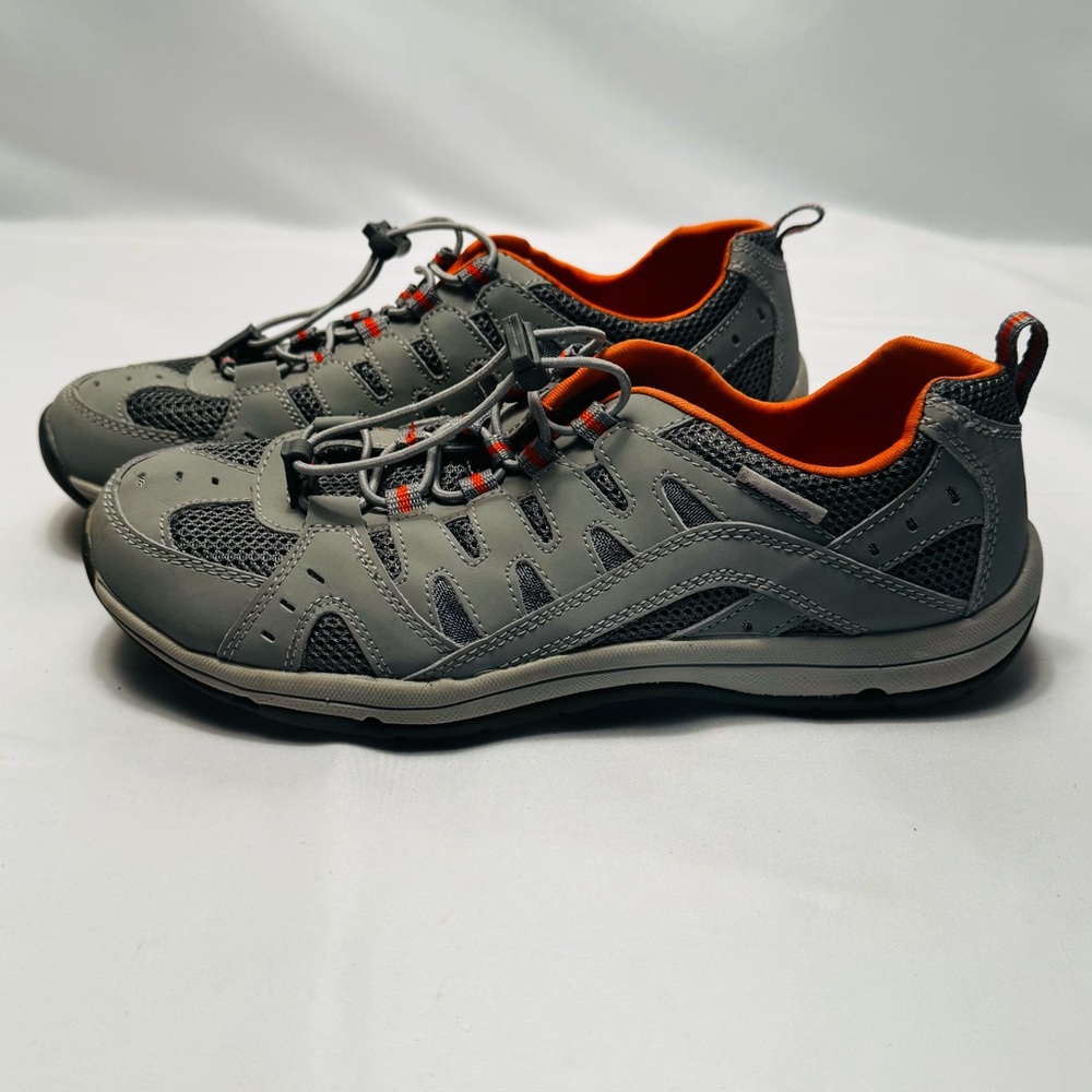 Khombu Bonfire Gray Orange Leather‎ Running Shoes Sneakers Outdoor Hiking Sz 8.5